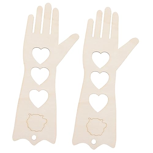 HOMSFOU 2 Stück Holz Fäustling Blocker DIY Handgefertigte Handschuhe Display für Stricker Woven Gloves Display Tool für Ihre Strickprojekte von HOMSFOU
