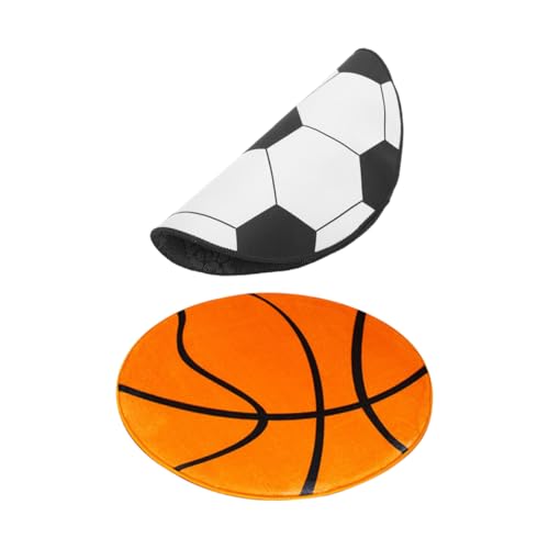 HOMSFOU 2 Stück Kissen Für Computerstuhl Fußballteppich Ballspielteppich Teppich Für Den Fußballbereich Fußball-thementeppich Stuhlmatte Für Teppich Stuhlmatten Polyester von HOMSFOU
