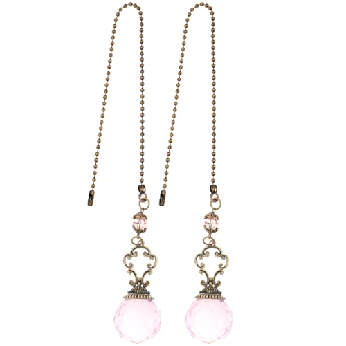 HOMSFOU 2 Stück Kristallglas-Zugkette Deckenleuchte Zugkette Prismenkugel-Verlängerungsketten -Zugkette Für Deckenventilator-Lichtdekoration HOMSFOU 2 Stück Kristallglas-Zugkette Deckenleuchte Zugkette Prismenkugel-Verlängerungsketten -Zugkette Für Deckenventilator-Lichtdekoration von HOMSFOU