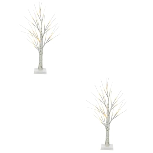 HOMSFOU 2 Stück Led-Birkenlicht Ästhetische Raumdekoration Außenleuchten Für Bäume Künstlicher Bonsai-Baum Manzanita-Baum Vorbeleuchtete Birke Tischlampe Baum-Nachtlicht von HOMSFOU