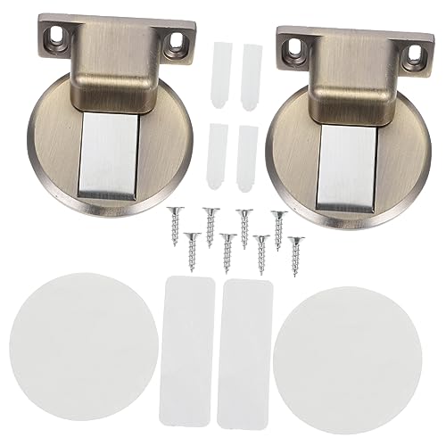 HOMSFOU 2 Stück Magnetischer Türstopper Bohrfreier Türhalter aus Zinklegierung Wandmontage für Sichere Türöffnung und Schutz vor Türschäden für Türarten von HOMSFOU