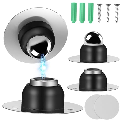 HOMSFOU 2 Stück Magnetischer Türstopper Wandmontage Edelstahl Türhalter Platzsparend Starker Magnet für Haus Wohnwagen Trailer Vielseitig Kompatibel Tür Offen Halten von HOMSFOU