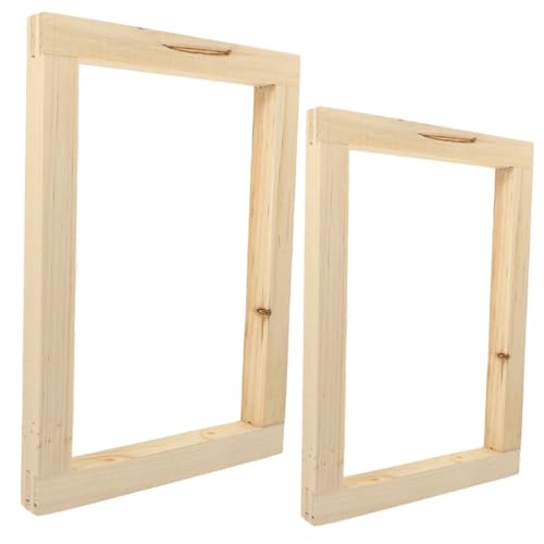 HOMSFOU 2stücke Siebdruckrahmen Holz DIY Professionell Shirts Handtaschen Tischdecken Wiederverwendbar Kompakt von HOMSFOU