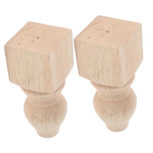 HOMSFOU 2 Stück Massivholz Möbelfüße Eckig Design Stabiles Holz Möbelfuß Ersatz für Sofa Tisch Schrank Kommode DIY Möbelbeine Robust und Vielseitig Verwendbar von HOMSFOU