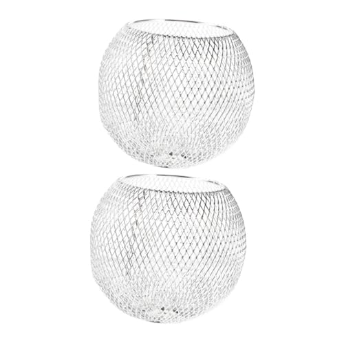 HOMSFOU 2 Stück Metall Lampenschirm im Handgefertigter Drahtkäfig für Deckenpendelleuchte Offenes Design für Lichtverteilung Stilvolle Hängelampe für Wohnzimmer Esszimmer Schlafzimmer von HOMSFOU