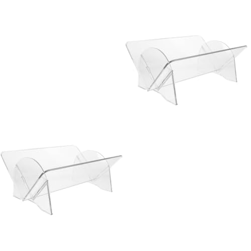 HOMSFOU 2 Stück Multifunktions-Bücherregal kleine Bücherkiste Gestell Buchhalter Tisch Bücherregal Buch Container Buchspeicher Desktop-Bücherregal das Haustier Transparent von HOMSFOU