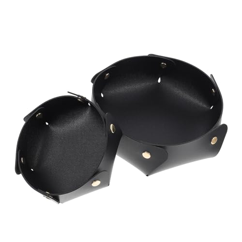HOMSFOU 2 Stück PU Leder Schlüsselbox Set Stilvolle Strapazierfähige Aufbewahrungsboxen für Eingang und Schreibtisch Kompakte Organizer für Schlüssel und Kleinigkeiten Schwarz und HOMSFOU 2 Stück PU Leder Schlüsselbox Set Stilvolle Strapazierfähige Aufbewahrungsboxen für Eingang und Schreibtisch Kompakte Organizer für Schlüssel und Kleinigkeiten Schwarz und von HOMSFOU
