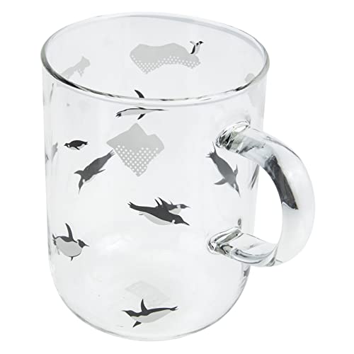 HOMSFOU Milchbecher 2 Stück Pinguin-Tasse Glas Kaffeetasse Schokolade Geschenk Transparente Becher Büro Latte-Tassen Reise-Espresso-Tasse Pinguin-Becher Weiße Wassertasse Mit Griff von HOMSFOU