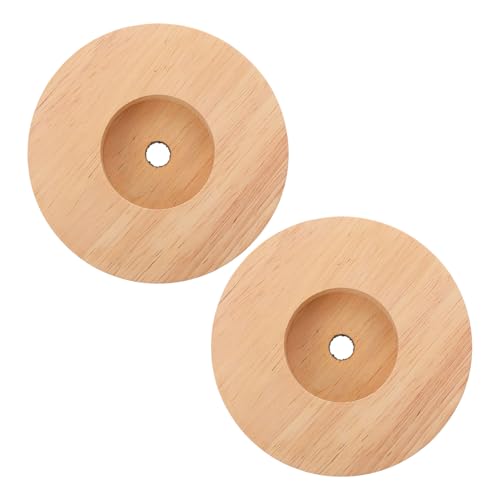 HOMSFOU 2 Stück Runde Lampenfüße aus Massivholz Stabiler Lampensockel für Nachttischlampe Dekorative Holzlampenbasis Geeignet für Wohnzimmer und Schlafzimmer von HOMSFOU
