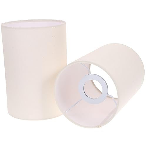 HOMSFOU 2 Stück Runde Lampenschirme Leinenstoff für Deckenleuchte Pendelleuchte Tischlampe Stilvolle Lichtabdeckung für Wohnzimmer Schlafzimmer Küche Büro von HOMSFOU