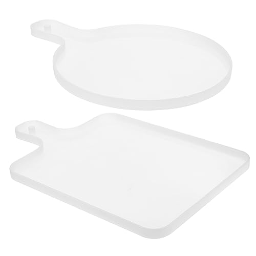 HOMSFOU 2 Stück Silikonform Tabletts Tablett Zur Teezubereitung Epoxidschalenform Harzschalenform Schalenform Aus Silikon Silikonkuchenformschale Plattenform Selber Machen Weiß Kieselgel von HOMSFOU