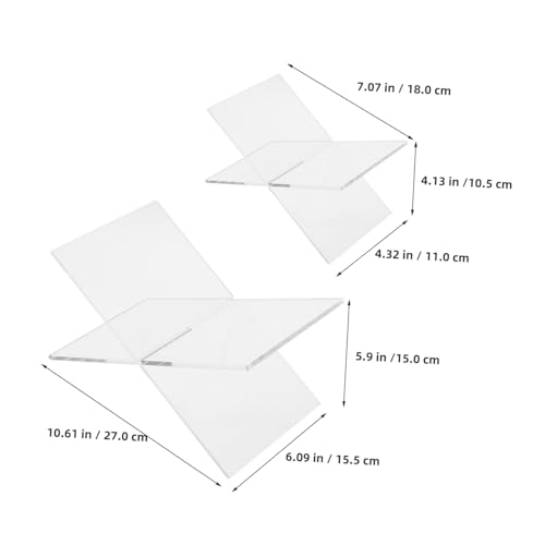 HOMSFOU 2 Stück Teiliges Acryl Buchständer Transparent Offener Buchhalter Regal Organizer für Kaffee Schreibtisch Zeitschriftenhalter Kochbuchhalter Wohnzimmer und Arbeitszimmer von HOMSFOU