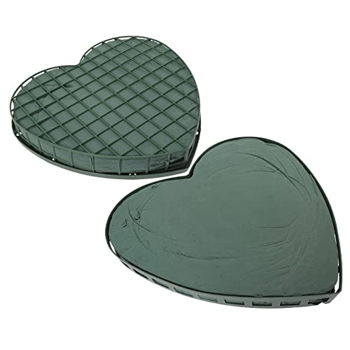 HOMSFOU 2 Stück Teiliges Herzform Blumenschaum mit Saugnapf Floraler Steckschwamm für Hochzeitsschmuck Auto Starke Wasseraufnahme Einfache Handhabung für Brautwagen und Eventdekoration von HOMSFOU