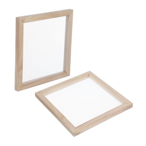 HOMSFOU 2 Stück Teiliges Holz-papierherstellungsset Handgefertigter Papierschöpfrahmen für Leichtes Tragbares DIY Bastelzubehör zur Kreativen und Bildungsaktivitäten von HOMSFOU