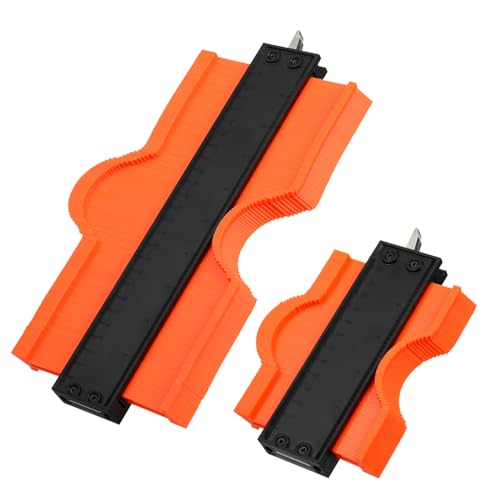 HOMSFOU 2 Stück Teiliges Konturen messwerkzeug mit Schloss Präzises Profil duplikator Lineal für Holzbearbeitung und Boden Dünn Leicht Tragbar für Genaue Winkel Formmessungen von HOMSFOU