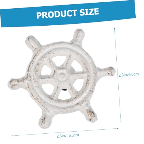 HOMSFOU 2 Stück Teiliges Nautische Schrankgriffe aus Gusseisen Antike Weiße Schiff steuerrad designs Robuste Möbelgriffe für Kinderzimmer Küchenschränke und Kleiderschränke Einfache von HOMSFOU