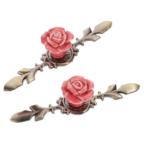 HOMSFOU 2 Stück Vintage Möbelknöpfe Rosenform Keramikknauf mit Bronze Rückplatte Retro Schrankgriffe für Kommode Küchenschränke Einfache Montage Stilvoll Elegant HOMSFOU 2 Stück Vintage Möbelknöpfe Rosenform Keramikknauf mit Bronze Rückplatte Retro Schrankgriffe für Kommode Küchenschränke Einfache Montage Stilvoll Elegant von HOMSFOU