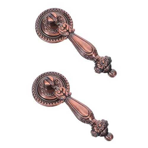 HOMSFOU 2 Stück Vintage Zinklegierung Schrankknöpfe Runde Antike Zuggriffe für Schublade Küchenschrank Kommode Retro Stil Einfache Montage und Elegantes Design von HOMSFOU