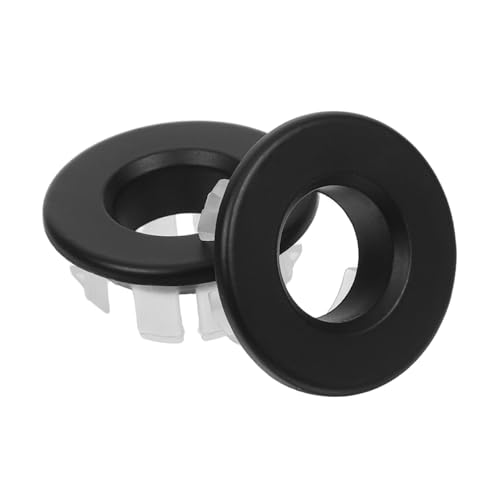 HOMSFOU 2 Stück Waschbecken Überlaufabdeckung Matte Schwarze Runde Abdeckung Kompatibel mit Meisten Spülen und Waschbecken Einfache Montage Dekorativer Überlaufring für Bad und Küche HOMSFOU 2 Stück Waschbecken Überlaufabdeckung Matte Schwarze Runde Abdeckung Kompatibel mit Meisten Spülen und Waschbecken Einfache Montage Dekorativer Überlaufring für Bad und Küche von HOMSFOU