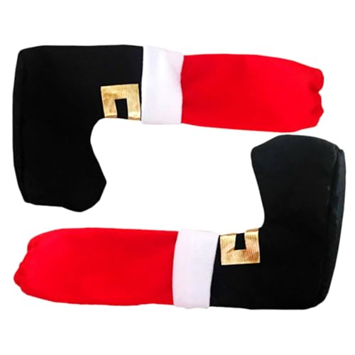 HOMSFOU 2 Stück Weihnachtsstuhlbezüge für Tischbeine Dekorative Socken für Stuhlfüße mit Lustigem Weihnachtsmann Muster für Festliche Dekoration zu Weihnachten von HOMSFOU