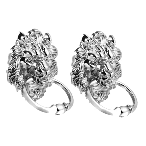 HOMSFOU 2 Stück Zwei Lion Head Türknöpfe Zinklegierung für Kommode Silber Elegante Möbelgriffe für Langlebige Nutzung und Ansprechendes Design HOMSFOU 2 Stück Zwei Lion Head Türknöpfe Zinklegierung für Kommode Silber Elegante Möbelgriffe für Langlebige Nutzung und Ansprechendes Design von HOMSFOU