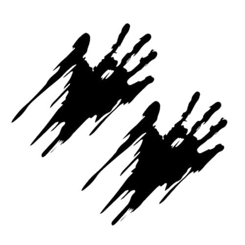 HOMSFOU 2 Stücke Halloween Handabdruck Wandaufkleber Gruselige Schwarze Handprints für Fenster und Türen Selbstklebend für Halloween Partys und Geisterhäuser von HOMSFOU