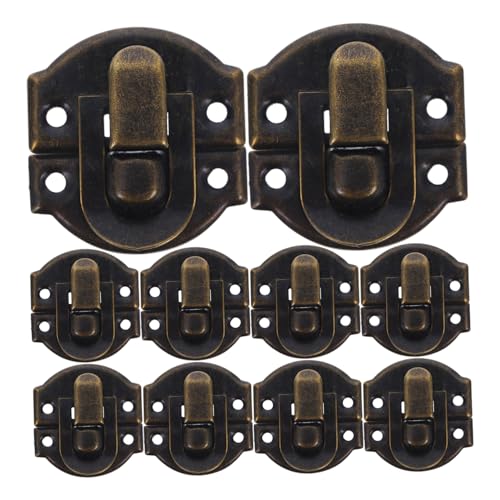 HOMSFOU 20 Stück Antik Eisen Haspen Schmuckkästchen Schnallenschlösser Retro Metallriegel für Truhe Koffer Koffer Einfach zu installieren Aufbewahrungsbox Hardware von HOMSFOU