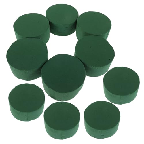 HOMSFOU 20 Stück Getrocknete Blütenschlammbasis Blumenarrangementsteine Runde Steckschäume Blumenarrangement Schlamm Blumenziegel Blumenarrangements-blöcke Nasse Blumenbasis Grün Schaum von HOMSFOU