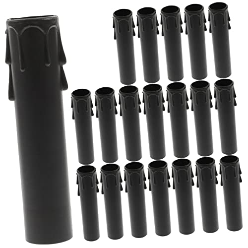 HOMSFOU 20 Stück Kerzenhülsen Kunststoff für Kronleuchter Schwarz Φxmm Ersatzteile für Lampen Dekorative Kerzenabdeckungen für Wohnzimmer Küche und von HOMSFOU