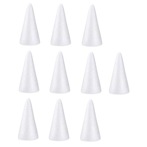 HOMSFOU 20 Stück Teiliges Schaumstoffkegel für DIY Basteln Weihnachtsbaum Dekoration Sichere Weiße für Kreative Weihnachtsbasteleien und Festliche Handwerksprojekte von HOMSFOU