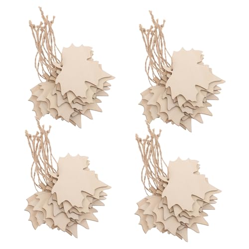 HOMSFOU 200 Stück Ahornblatt Holzanhänger Naturbelassene Glatte Holzscheiben in Ahornblattform Vielseitige Herbst-dekoration für Diy-bastelprojekte Klassenzimmer Thanksgiving-feiern von HOMSFOU