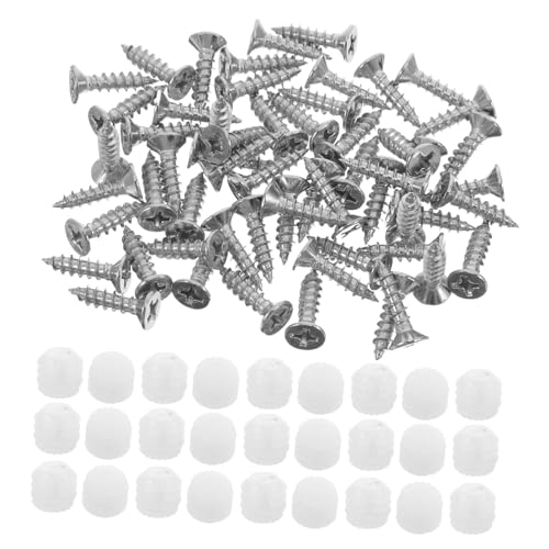 HOMSFOU 200 Stück Scharnierdübel mit Schrauben Kunststoff Hardware für Badezimmermöbel Selbstschneidende Schrauben zur Einfachen Installation für Schranktüren und Möbelreparaturen von HOMSFOU