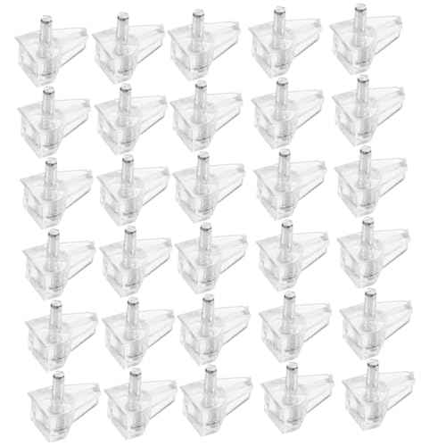 HOMSFOU 200 Stück transparente Kunststoff-Regalstützen für Schränke, Bücherregale, Schränke, transparente Befestigungsstifte, unsichtbare Möbelregalhalter von HOMSFOU