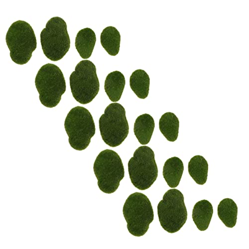 HOMSFOU 24 Stück Kunstmoos Steine Dekorative Simulation von Moossteinen für Mikrolandschaften Bonsai Aquarien und Gartenverschönerung von HOMSFOU
