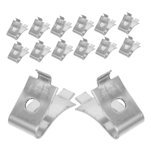 HOMSFOU 24 Stück Regal Gefrierschrank Metallteile Schränke Für Stützschnallen Pilaster Stahl Küche Edelstahl Clip Befestigung Schrank Clips Kühlschrank Halterungsgestell – von HOMSFOU