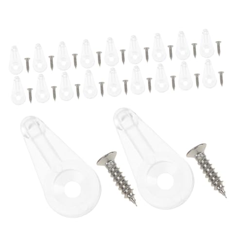 HOMSFOU 25 Stück Glastür-Clips, Glasbefestigungsclips, Kunststoff, transparent von HOMSFOU