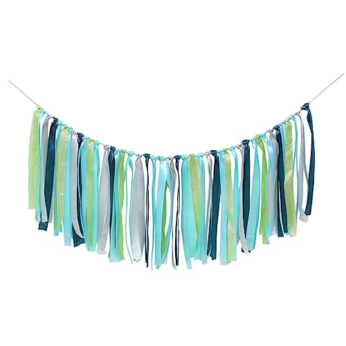 HOMSFOU 2M Geburtstagsbanner Mit Quasten Satin Für Kindergeburtstagsfeiern Elegante Grüne Dekoration Für Partys Hochzeiten von HOMSFOU