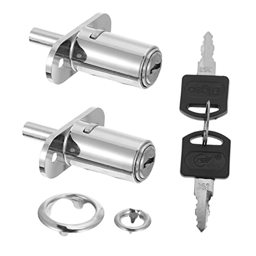 HOMSFOU 2Stücke Schubladenschloss Möbelspind Push Plunger Lock mit Verschiedenen Schlüsseln für Schreibtischschubladen Kleiderschränke und Vitrinen Einfache Installation von HOMSFOU