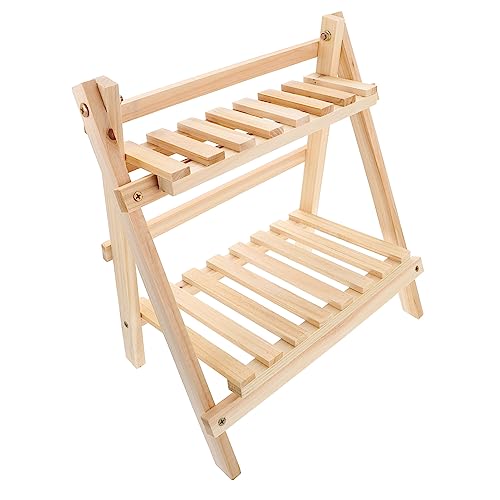 HOMSFOU 2Stufe Holz Schreibtisch Organizer Tischregal Tischspeicherregal Für Bürobedarf Braunes Holzregal Für Schreibtisch Platzsparend von HOMSFOU