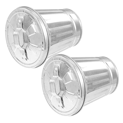 HOMSFOU 2st Blecheimer Mit Deckel Mini-papierkorb Mit Deckel Kleine Mülleimer Müllcontainer Metalleimer Mit Deckel Pflanzgefäß Metall Jahrgang Galvanisiertes Eisen Schreibtisch Büro von HOMSFOU