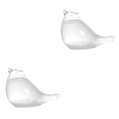 HOMSFOU 2st Glas Für Tischplatte Geschenk Schreibtischaufsatz Barometerglas Wettervorhersage Vogeldekor Auf Dem Tisch Sturmglas Sturmbarometer Wetterglas Wetterflasche Der Vogel von HOMSFOU