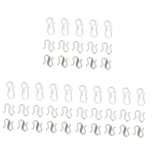 HOMSFOU 3 Sätze S Haken Verschlüsse Mit Silberbeschichtung Für Diy Schmuckherstellung Für Armbänder Und Langlebig Und Rostfrei Verschiedene Designs 40 Stück * 3 von HOMSFOU
