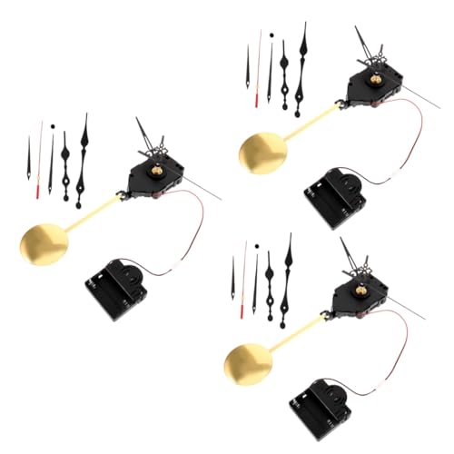 HOMSFOU 3 Sets Metall Pendelwerk Kit Uhren Digitaler Wanduhrmechanismus Vintage Uhr Kalender Großes Display Digitaluhr Retro Analoger Wecker Tagesuhr Digitaler Schaft 1 Set von HOMSFOU