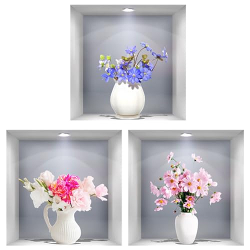 HOMSFOU Lebendige 3d Blume Aufkleber Aufkleber Für Wohnzimmer Adhesive Aufkleber 3d Blumen von HOMSFOU