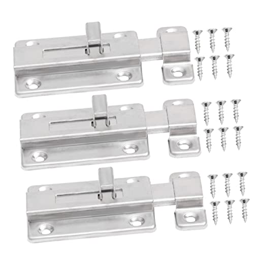 HOMSFOU 3 Stück Edelstahl Türschieber Schiebetür Riegel Manuelle Verriegelung Links Rechts Montage für Innen Türen Fenster Schrank Sicherheitsschloss Robust Langlebig HOMSFOU 3 Stück Edelstahl Türschieber Schiebetür Riegel Manuelle Verriegelung Links Rechts Montage für Innen Türen Fenster Schrank Sicherheitsschloss Robust Langlebig von HOMSFOU