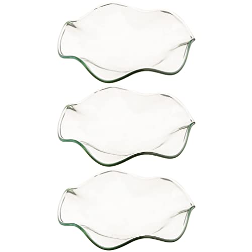 HOMSFOU 3st Ölwärmer Glasschalen Wachswärmerschale Deckelschale Für Ölwärmer Öl-wachs-wärmer Öl-aromatherapie-brennerschale Wachs Schmelzschale Ölbrennerschale Aus Glas Welle Dämmplatte von HOMSFOU