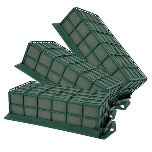 HOMSFOU 3 Stück Floralschaum Käfige Rechteckige Steckmasse für Frische und Künstliche Blumen Einfache Handhabung Lange Frische DIY Blumenarrangements für Hochzeit Party Wand Tischdeko von HOMSFOU