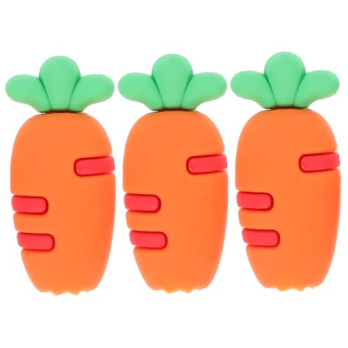 HOMSFOU 3 Stück Karottenstiftkappe Bleistift-Topper- Klare Spitzenschutzabdeckung Kawaii Stifthalter Karotte Briefpapier Süße Stiftaufsätze Bleistiftspitzenschutz Kieselgel Orange von HOMSFOU