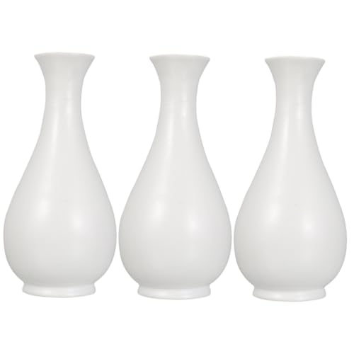 HOMSFOU 3 STK Keramikvase Blumenknospenvase Glas-Container Blumenvasendekoration Pflanzenterrarium Tischvase Hochzeit Blumenvase Dekorative Blumenvasen Blumenarrangement Einfach Weiß von HOMSFOU