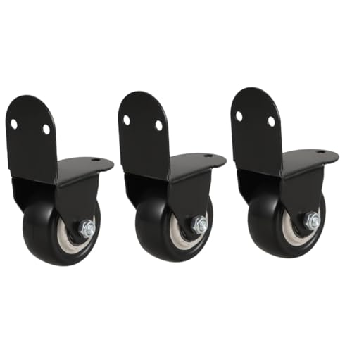 HOMSFOU 3 Stück Rollen Kommode Beine Stuhlmatte ergonomischer Stuhl Stuhlbeine ersetzen Möbelanker bürostuhl bürostühl Schreibtischstuhlräder Möbelräder austauschen Polyurethan (pu) Black von HOMSFOU